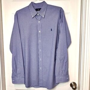 Ralph Lauren Check Long Sleeve Button Down Shirt, Size XL EUC